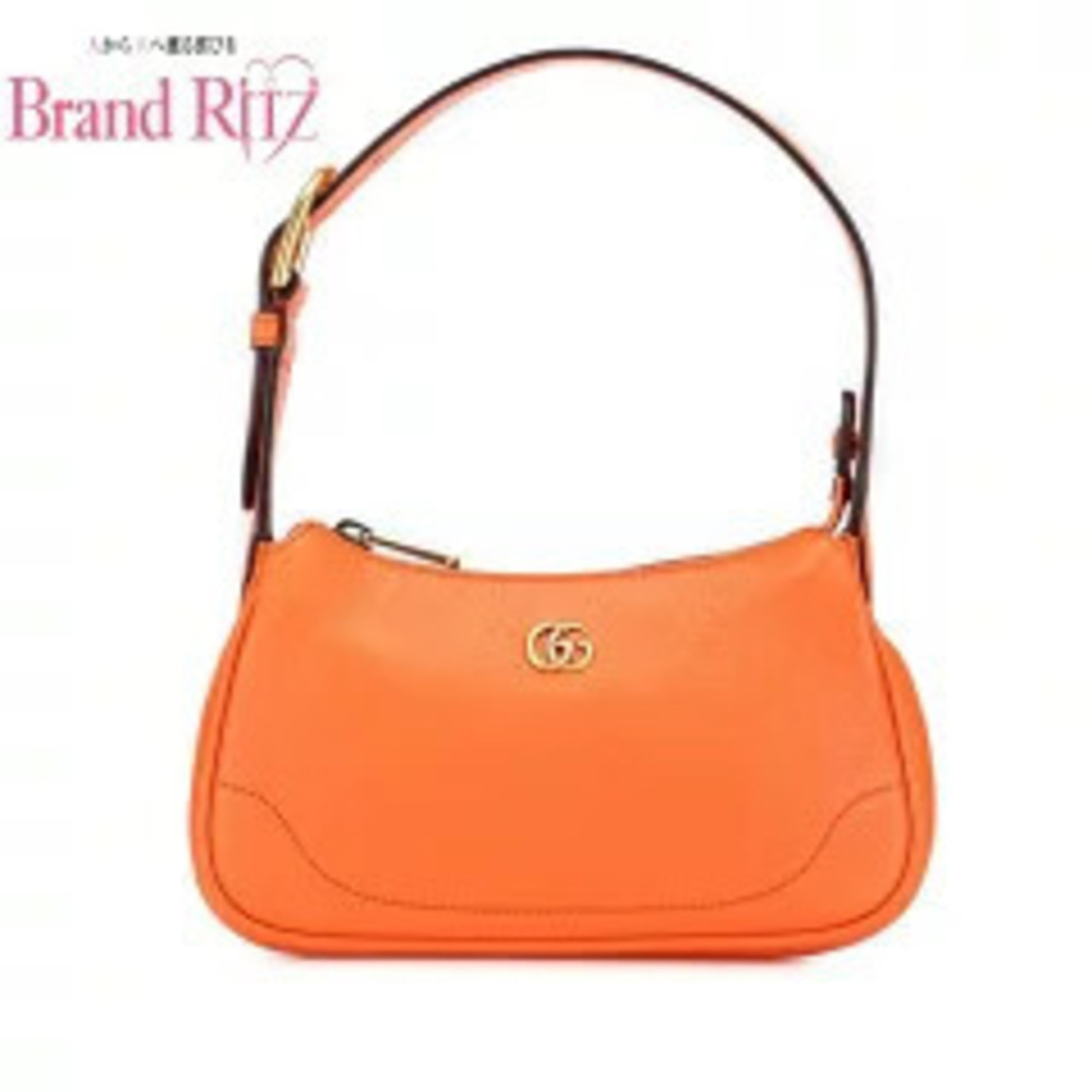 Gucci GG Marmont Aphrodite Hobo Shoulder Bag Leather Orange